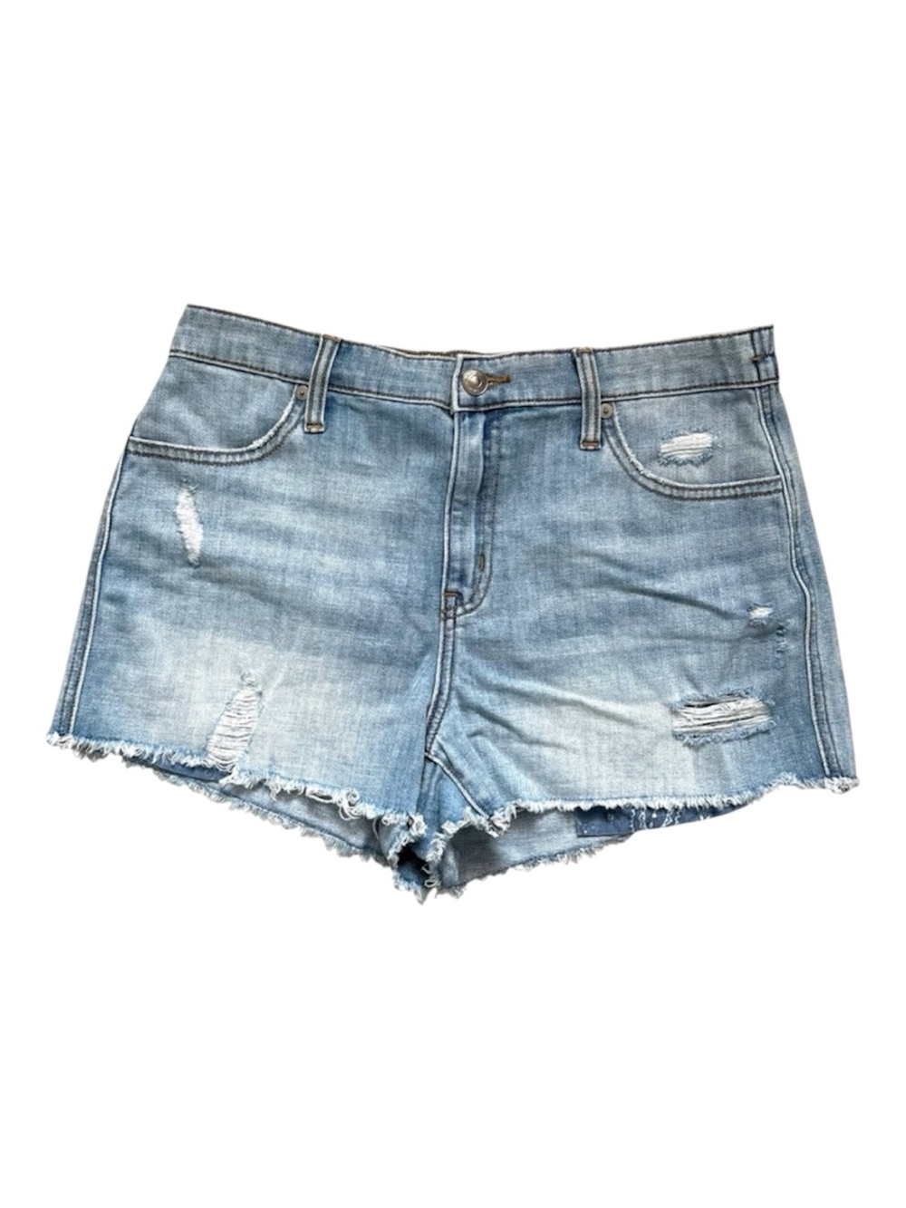 Aerie Women’s High Rise Denim Distressed Cut Off Shorts Size Medium
